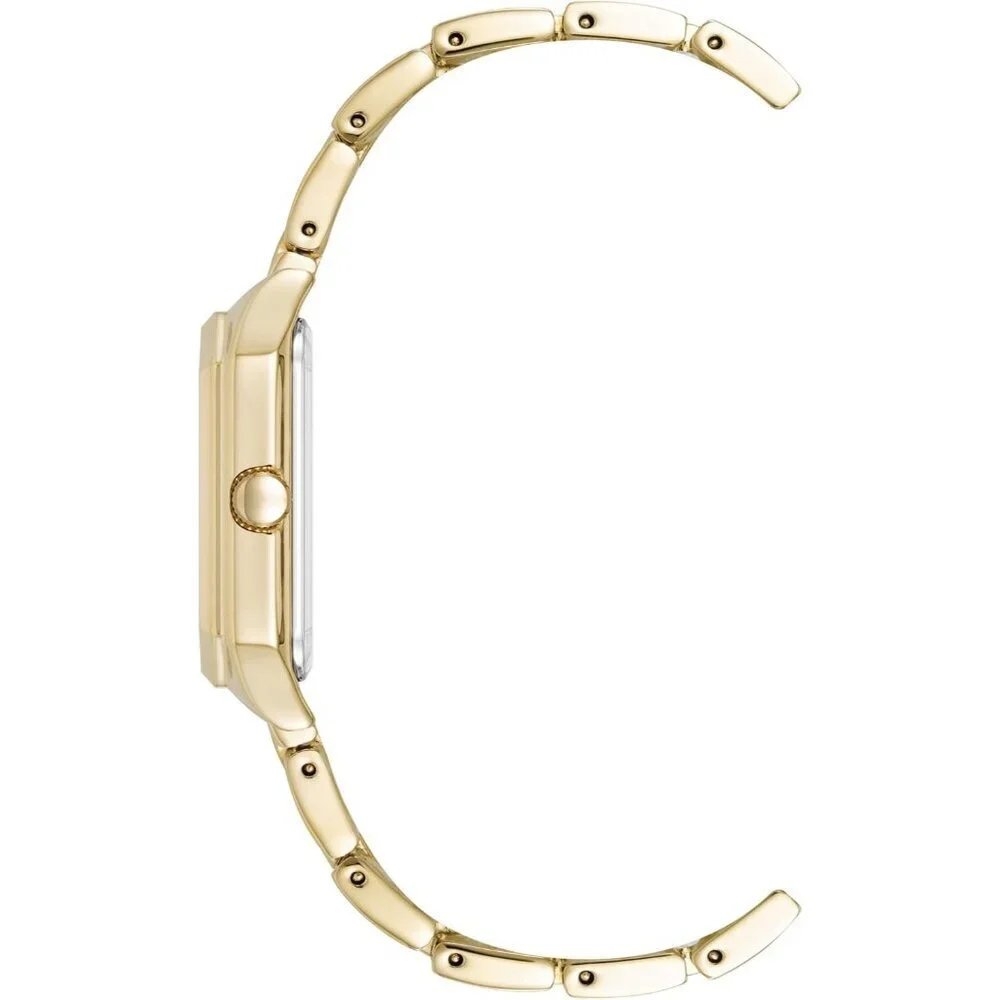 Women's Gold Green Stainless Steel Water Resistant Bracelet Adjustable Watch